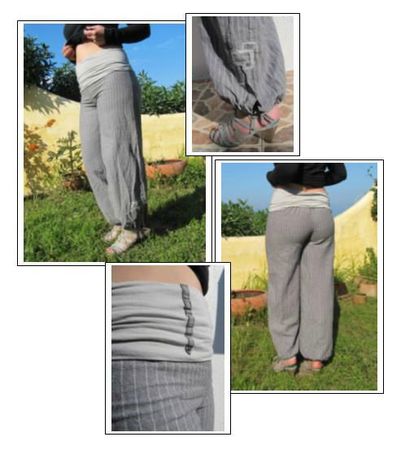 Pantalon gris rayé