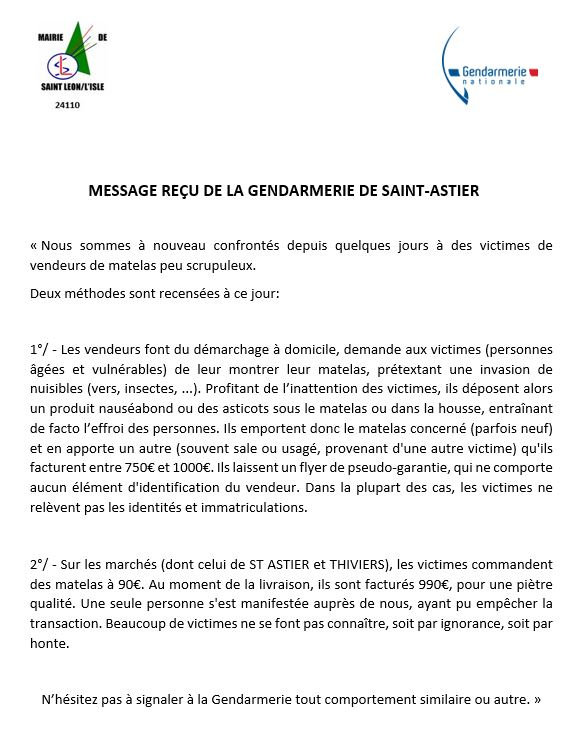 message gendarmerie