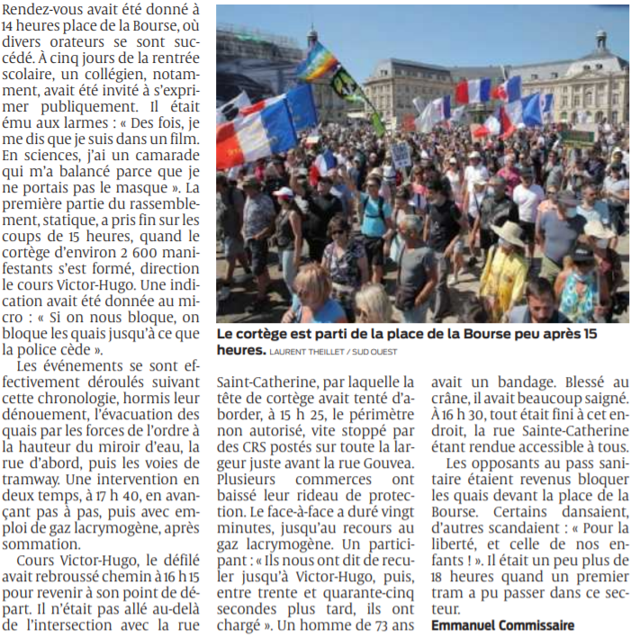2021 08 29 SO Pass sanitaire 2 600 dans la rue2