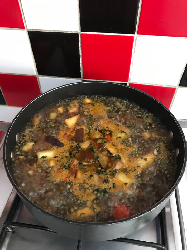 ragoût de lentilles du Puy à l'aubergine