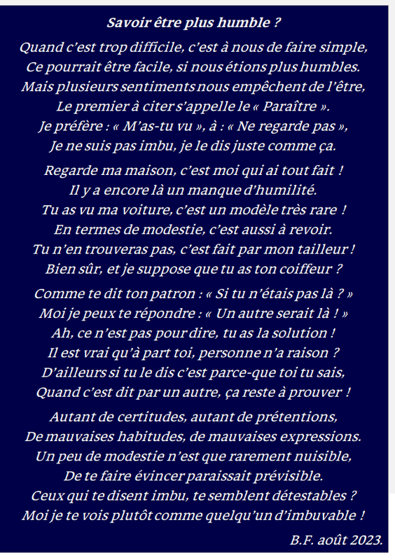Savoir être plus humble m41