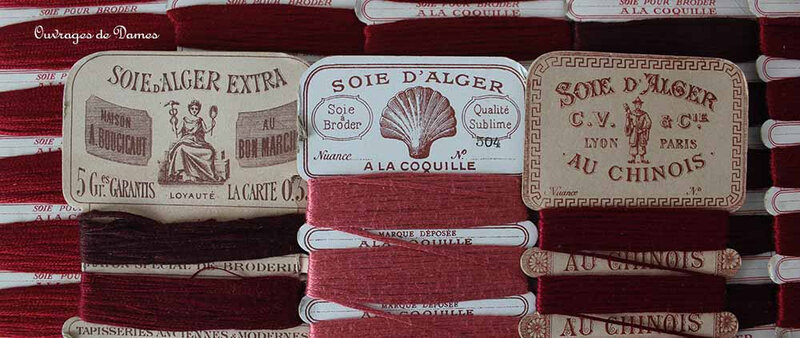 Cartes soie d'Alger rouges