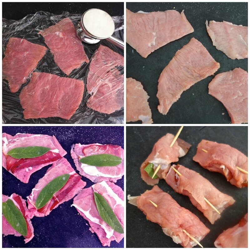  préparation des saltimbocca di vitello