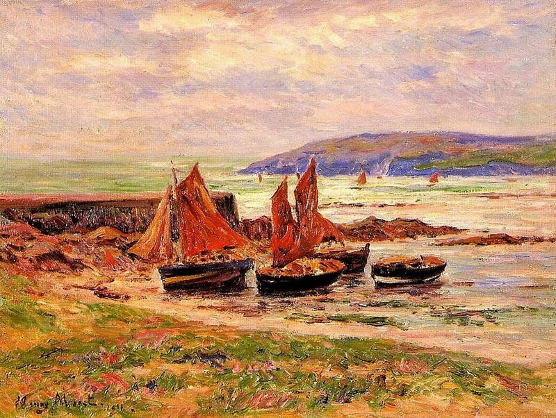 Ch01 - Port du Loch en 1911 - peinture sur toile de Henri Moret