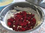 gâteau aux framboises et rhubarbe du jardin 009