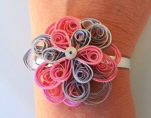 bracelet quil argent corail 04