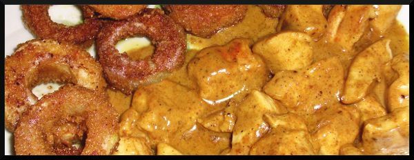 curry et courgettes panées