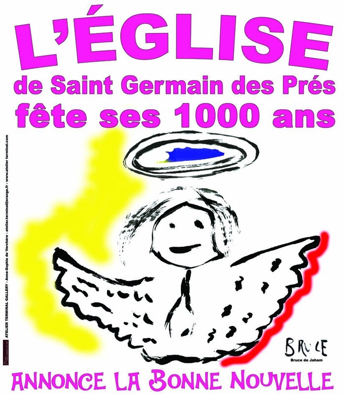 Affiche ANGE 1000 ans église de saint germain des prés 2014 2015