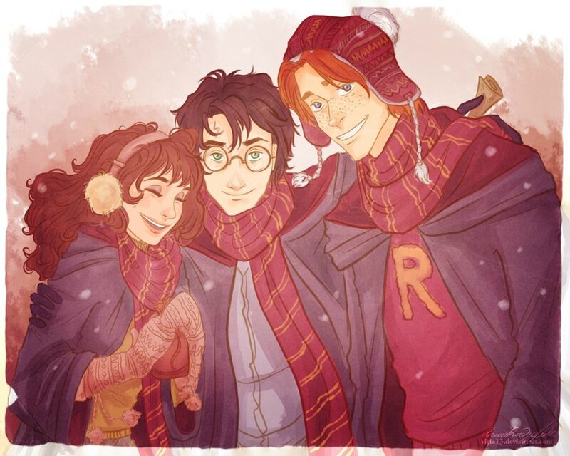 Hermione Harry et Ron Poudlard