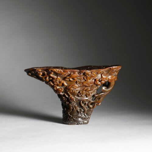 Coupe, Chine, Avant 1700, Corne de rhinocéros, 12 x 19