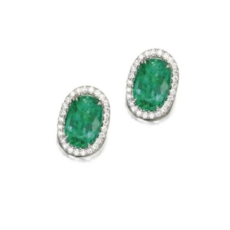 Pair_of_18_Karat_White_Gold__Emerald_and_Diamond_Earrings