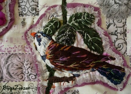 bird ribbon embroidery