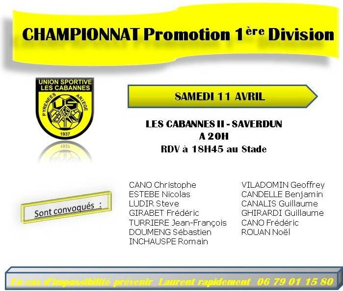 J13 CHAMPIONNAT Promotion 1ère Division