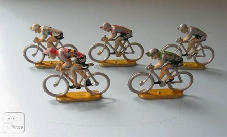 cyclistes jouet années 50