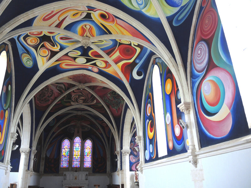 Le Menoux, église Notre-Dame, peintures, voûte, mur et choeur (36)