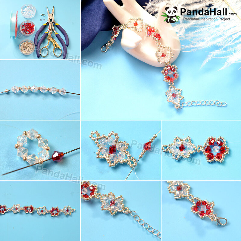 1080-8-PandaHall-Idea-on-Crystal-Flower-Bracelet