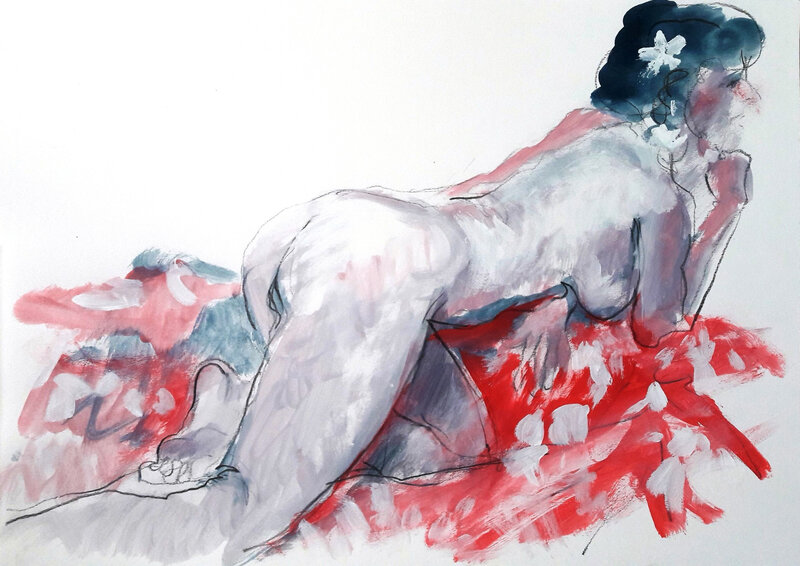 1-Alain Montoir Euzet nu aquarelle 40 x 30 (10)