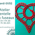 mardi 01/03/2022 : dentelle aux <b>fuseaux</b> avec Isabelle L.