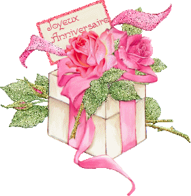 joyeux anniveraire roses dans une boite