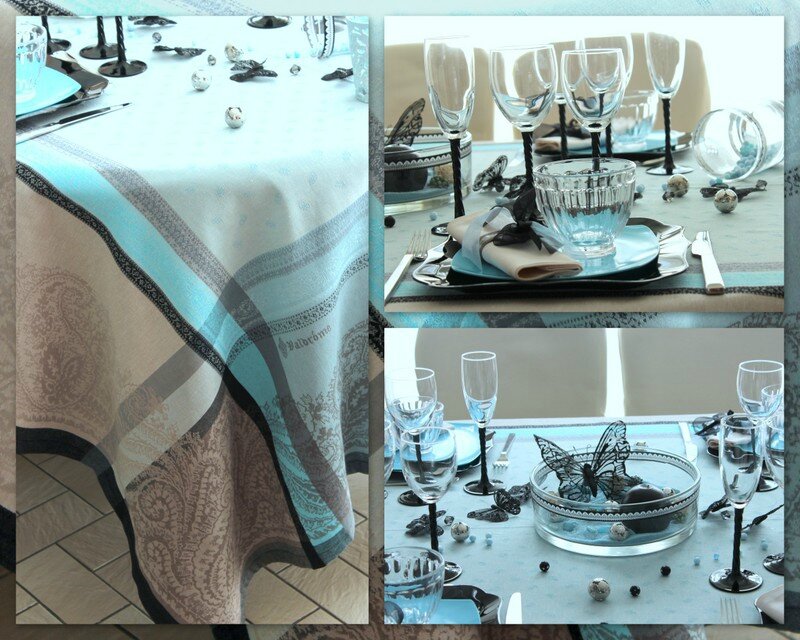 table stof turquoise