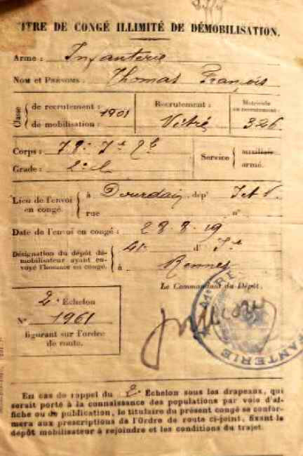 Titre de démobilisation