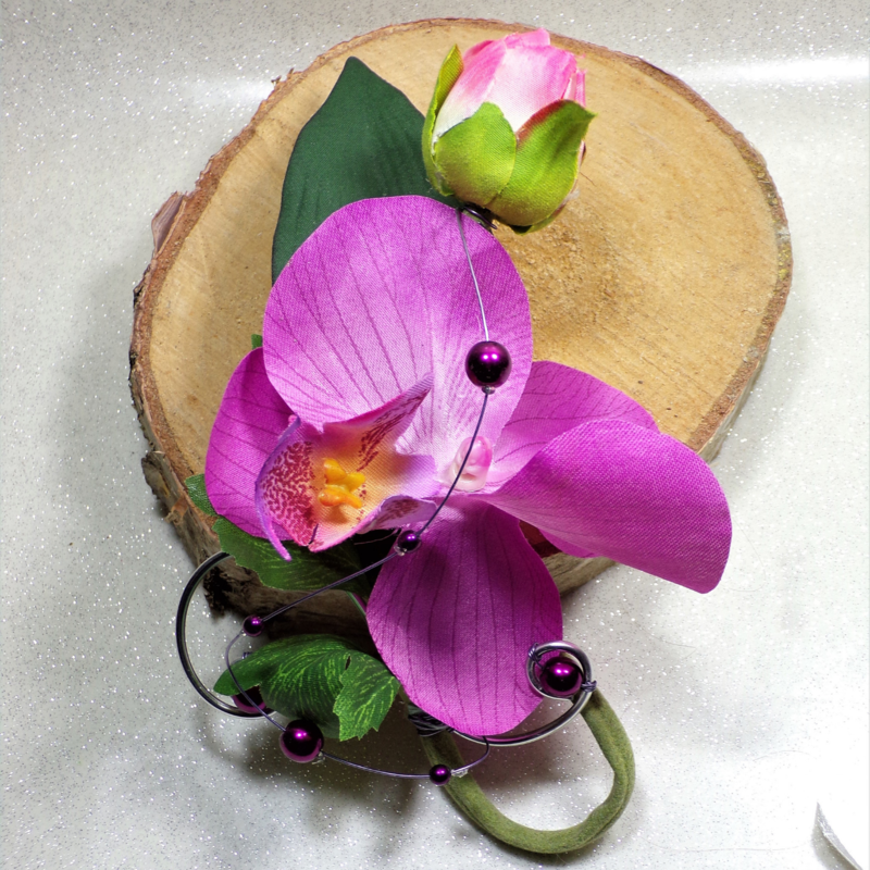 boutonnière mariage orchidée perles