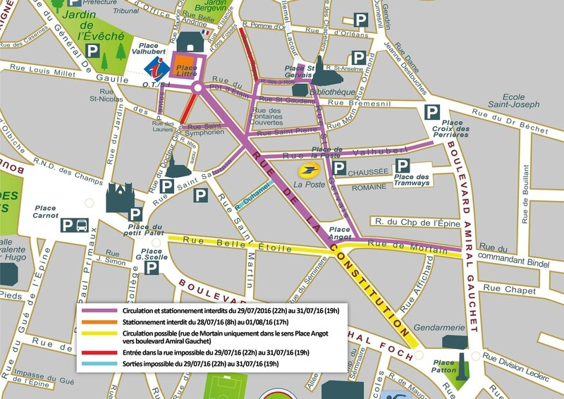 Avranches Plan circulation Braderie 2016
