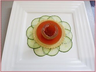 tomates sur croustillant, sorbet concombre estragon10