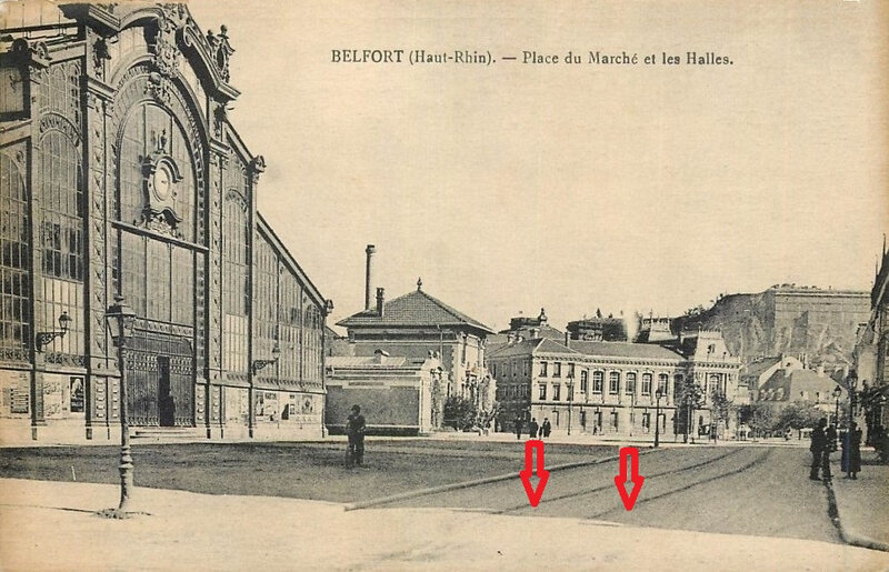 CPA Belfort Rue Fréry Rails XX R