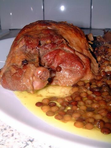 Jarret de porc et ses haricots coco