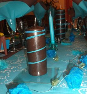 Turquoise & Marron - Centre de Table