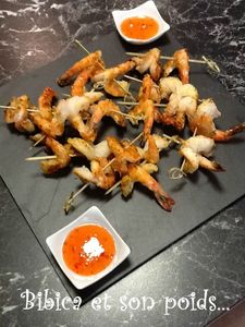Brochettes de crevettes à l'ail