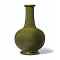 A rare small teadust-glazed bottle vase, <b>Qianlong</b> <b>incised</b> <b>six</b>-<b>character</b> <b>seal</b> <b>mark</b> <b>and</b> <b>of</b> <b>the</b> <b>period</b> (1736-1795)