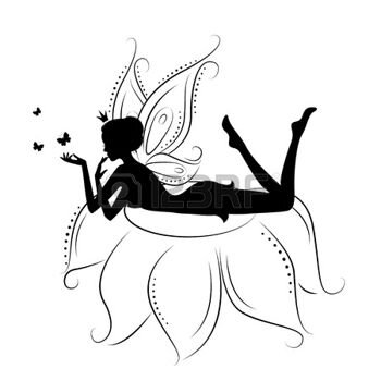 20233688-belle-f-e-silhouette-d-une-f-e-sur-les-fleurs-avec-le-papillon-illustration-isol-sur-fond-blanc