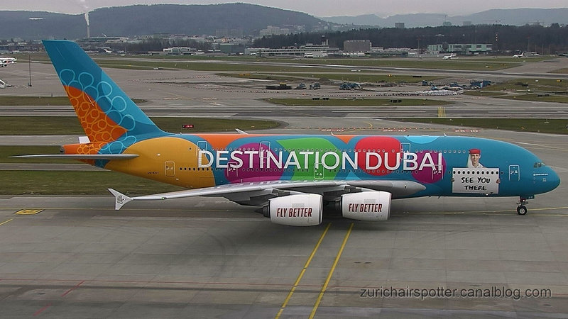 Airbus A380-861 Destination Dubai (A6-EOT) Emirates Airlines-