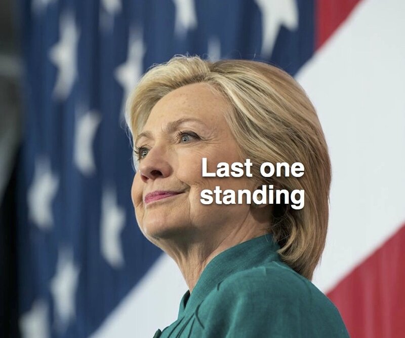 hillary-clinton seule en piste