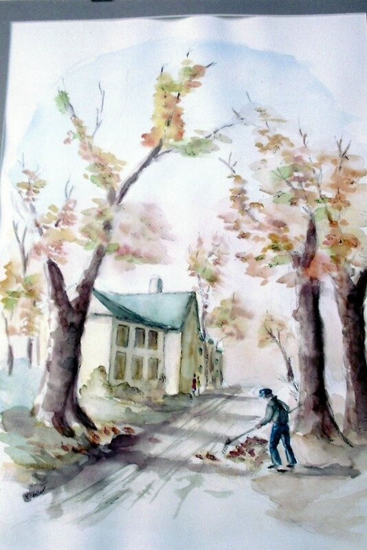 N°219 Paysage d'automne avec personnage