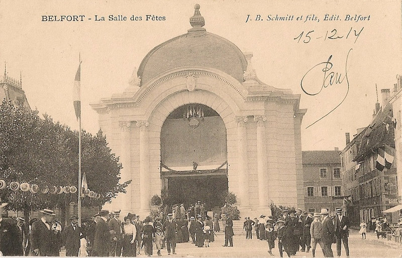 Belfort CPA Place République n°11 Salle des Fêtes 14 juillet 1914