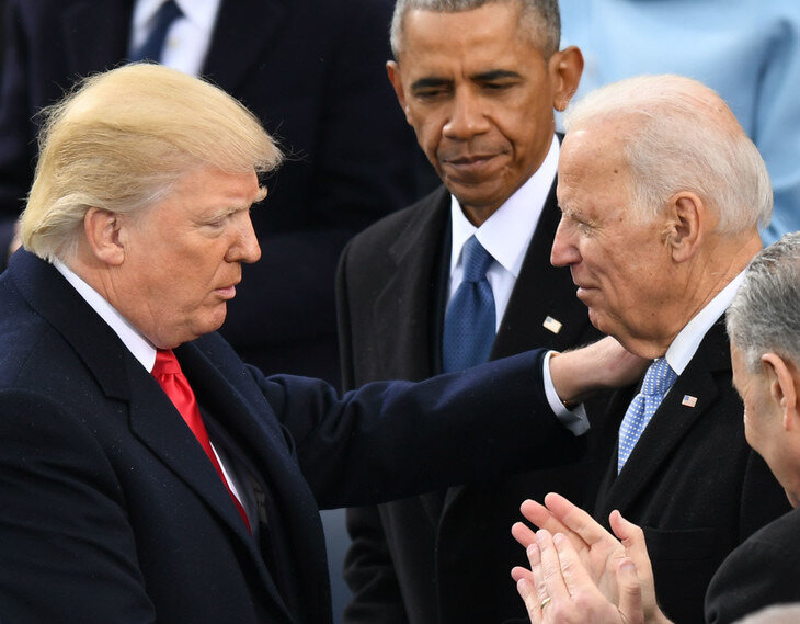 Biden & Trump inauguration 2017 2