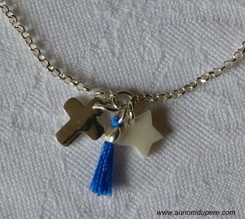 Bracelet catho branché (bleu) détails