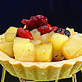 Tartelettes pommes aux baies de goji/ <b>cranberries</b> / miel et poudre d'acaï
