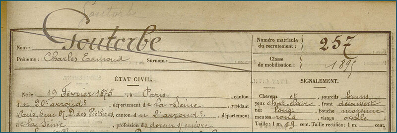 GOUTORBE Charles Edmond - Fiche matricule