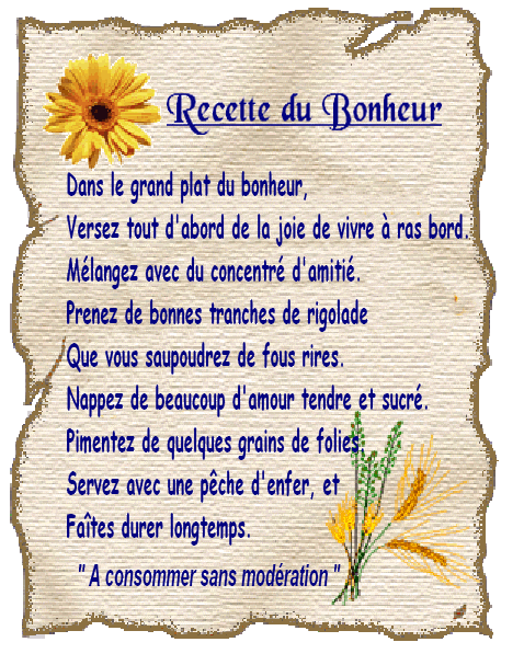 recette du bonheur