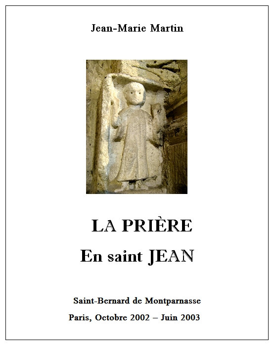 La Prière en saint Jean, par Jean-Marie Martin