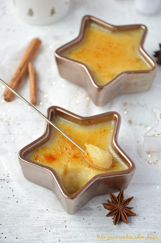 crème brûlée végétale à l'orange et à la cannelle Noël