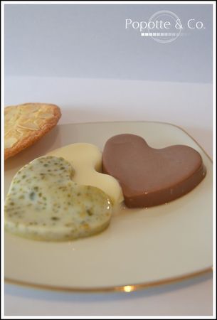 Coeurs légers vanille choco pistache (agar agar) recettes Coeurs légers vanille choco pistache (agar agar)