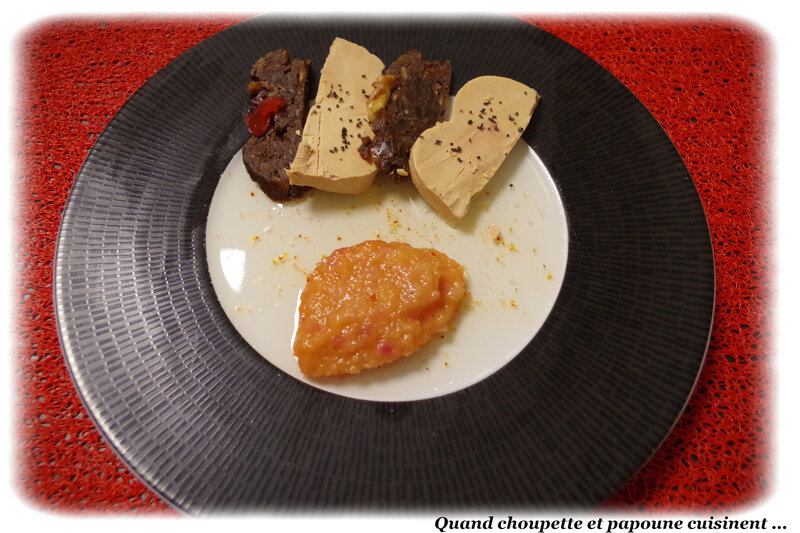 assiette de foie gras de canard sur gelée de gewurtz, chutney de bergamote-1430