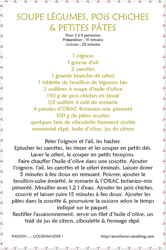 Soupe légumes, pois chiches & petites pâtes_fiche