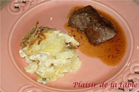 Rumsteck d'agneau sauce miel et thym