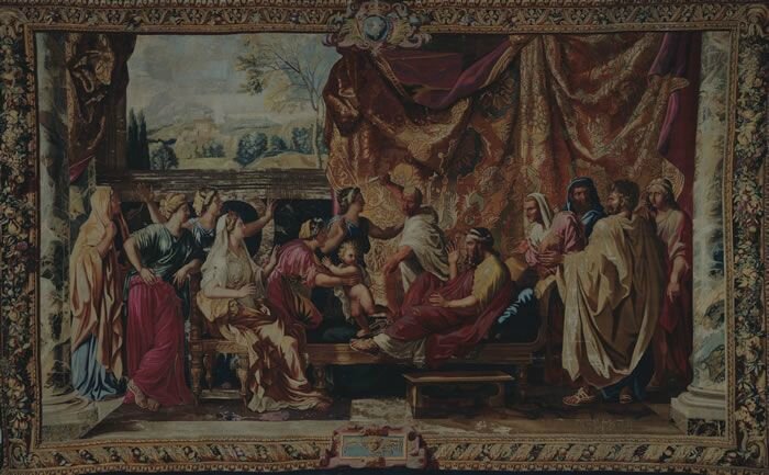 Manufacture des Gobelins, Child Moses trampling the crown of the pharaoh, 1683, tapestry